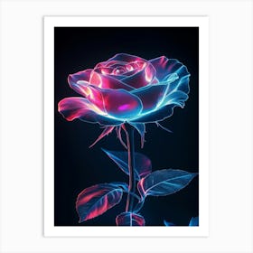 Neon Rose 3 Art Print