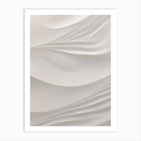 Abstract White Wavy Texture Art Print