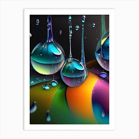 Water Droplets Waterscape Crayon 1 Art Print