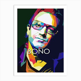 Bono Classic Rock Pop Art Wpap Art Print