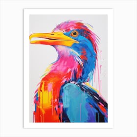 Colourful Bird Painting Cormorant 2 Art Print