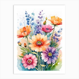 Watercolor Flowers 18 Art Print