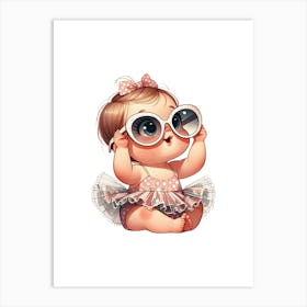 Baby Girl With Glasses Art Print