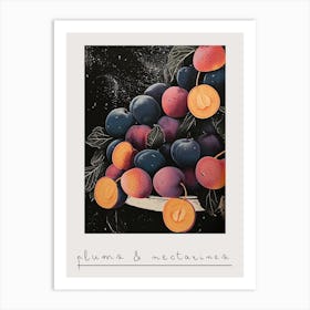 Plums & Nectarines Art Deco Inspired 1 Poster Art Print