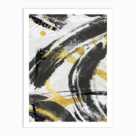 Abstract Gold And Black Canvas Print 3 Art Print