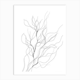 Wavy Line Drawing Art Print