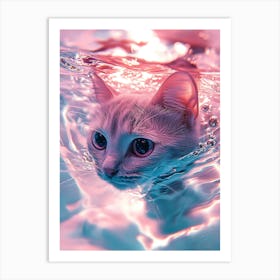 Cat In Water 3 Poster