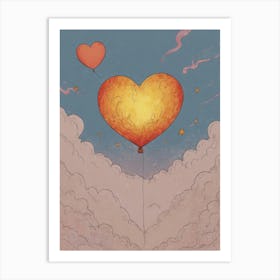 Heart Balloon In The Sky 1 Art Print