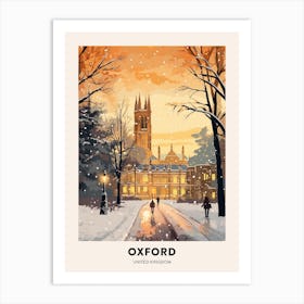 Winter Night  Travel Poster Oxford United Kingdom 3 Art Print