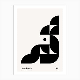 Geometric Bauhaus Poster B&W 36 Art Print