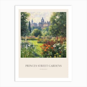 Princes Street Gardens Edinburgh United Kingdom 3 Vintage Cezanne Inspired Poster Art Print