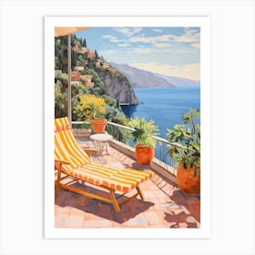 Sun Lounger By The Pool In Amalfi Coast 5 Art Print