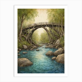 Bridge Over The Creek Art Print