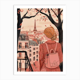 woman in Paris Art Print