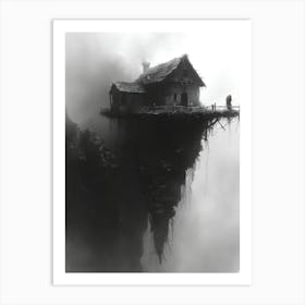 Cottage on a precipice Art Print