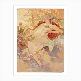 Woman In A Garden 5 Art Print