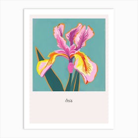 Iris 1 Square Flower Illustration Poster Art Print