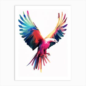 Colourful Geometric Bird Vulture 2 Art Print