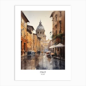 Italy, Rome 3 Watercolor Travel Poster Art Print