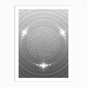 Geometric Glyph in White and Silver with Sparkle Array n.0052 Art Print
