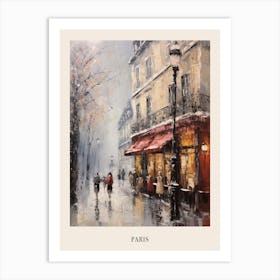 Vintage Winter Painting Poster Paris France 3 Art Print