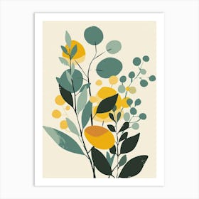 Eucalyptus Tree Illustration Flat 4 Art Print