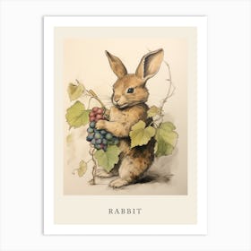 Beatrix Potter Inspired  Animal Watercolour Rabbit 7 Art Print