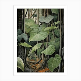 Vintage Jungle Botanical Illustration Taro 1 Art Print
