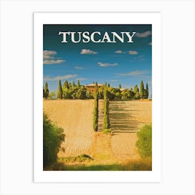 Tuscany Italy Travel Poster, Karen Arnold Art Print