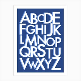 Alphabet Letters Blue Art Print