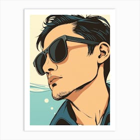 Man Wearing Sunglasses  Art Print