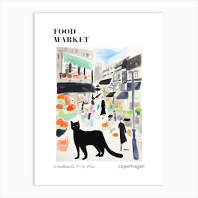 The Food Market In Copenhagen 2 Illustration Poster Art Print