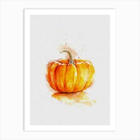 Watercolor Pumpkin Painting Art Print