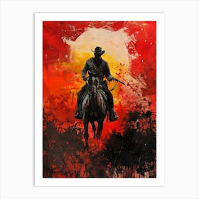 Red Dead Cowboy Art Print