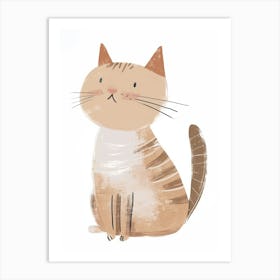 American Bobtail Cat Clipart Illustration 10 Art Print