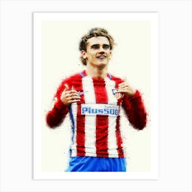 Antoine Griezmann Colorful Art Print