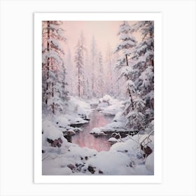 Dreamy Winter Painting Oulanka National Park Finland 1 Art Print