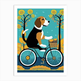 Beagle On A Bicycle Art Print