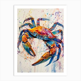 Crab Colourful Watercolour 4 Art Print