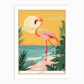 Greater Flamingo Argentina Tropical Illustration 5 Poster Art Print