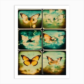 Double Exposure Butterflies Polaroid Picture 1 Art Print
