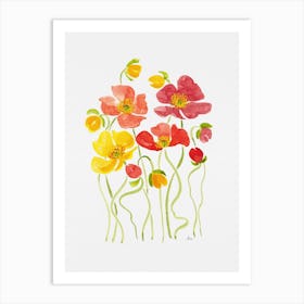 Rainbow Poppies Art Print