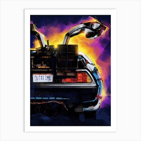 Back To The Future Delorean Art Print