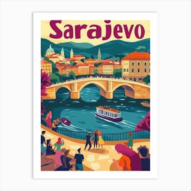 Aihrgdesign A 1970s Inspired Travel Poster For Sarajevo 2 Art Print