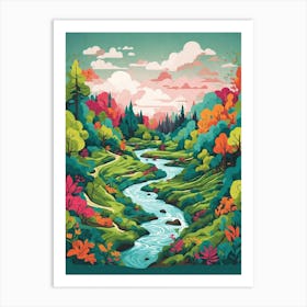 Default A Flat Vector Design Of A Lush Vibrant Forest With A W 2 282c2090 A3b9 4f74 93e2 7cbe0ba3b526 1 Art Print