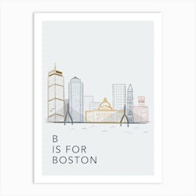 B Is For Boston Color Art Print