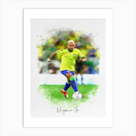 Neymar Brazil Watercolor Art Print