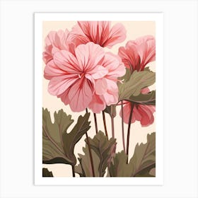 Floral Illustration Geranium 4 Art Print