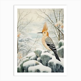 Winter Bird Painting Hoopoe 1 Art Print