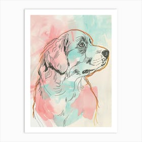 Newfoundland Pastel Line Illustration 1 Art Print